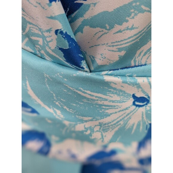 Carlisle Collection Top Women's 12 100% Silk Blue Designer Blouse Sash NEW - Picture 11 of 16